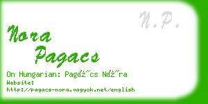 nora pagacs business card